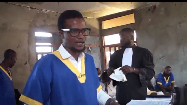 Nathanaël Onokomba lors d'une audience