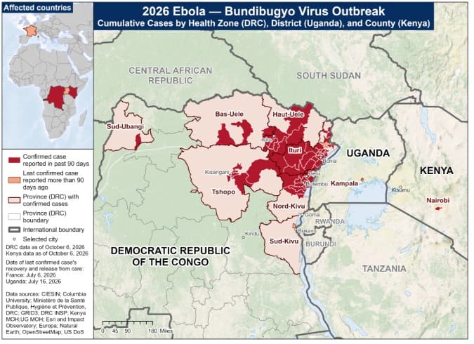 Kenya : quatre nouveaux cas d'Ebola confirmés, sept au total